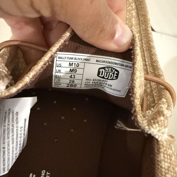 Hey Dude Wally FUNK Block Print Macaroon/Downtown Brown US M10/EUR43 NWT main image 3